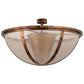 Meyda Lighting Maille 48" 5-Light Light Burnished Antique Copper Semi-flush Mount Ceiling Light With Amber Mica Shade Glass