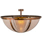 Meyda Lighting Maille 48" 5-Light Light Burnished Antique Copper Semi-flush Mount Ceiling Light With Amber Mica Shade Glass