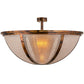 Meyda Lighting Maille 48" 5-Light Light Burnished Antique Copper Semi-flush Mount Ceiling Light With Amber Mica Shade Glass
