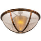 Meyda Lighting Maille 48" 5-Light Light Burnished Antique Copper Semi-flush Mount Ceiling Light With Amber Mica Shade Glass