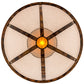 Meyda Lighting Maille 48" 5-Light Light Burnished Antique Copper Semi-flush Mount Ceiling Light With Amber Mica Shade Glass