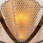 Meyda Lighting Maille 48" 5-Light Light Burnished Antique Copper Semi-flush Mount Ceiling Light With Amber Mica Shade Glass