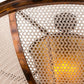 Meyda Lighting Maille 48" 5-Light Light Burnished Antique Copper Semi-flush Mount Ceiling Light With Amber Mica Shade Glass