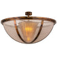 Meyda Lighting Maille 48" 5-Light Light Burnished Antique Copper Semi-flush Mount Ceiling Light With Amber Mica Shade Glass