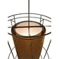 Meyda Lighting Maille 49"W x 150"H 4-Light Timeless Bronze Drum Pendant Light With Gold and Frosted White Idalight Shade