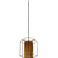 Meyda Lighting Maille 49"W x 150"H 4-Light Timeless Bronze Drum Pendant Light With Gold and Frosted White Idalight Shade