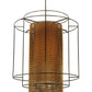 Meyda Lighting Maille 49"W x 150"H 4-Light Timeless Bronze Drum Pendant Light With Gold and Frosted White Idalight Shade