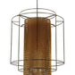 Meyda Lighting Maille 49"W x 150"H 4-Light Timeless Bronze Drum Pendant Light With Gold and Frosted White Idalight Shade