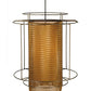 Meyda Lighting Maille 49"W x 150"H 4-Light Timeless Bronze Drum Pendant Light With Gold and Frosted White Idalight Shade
