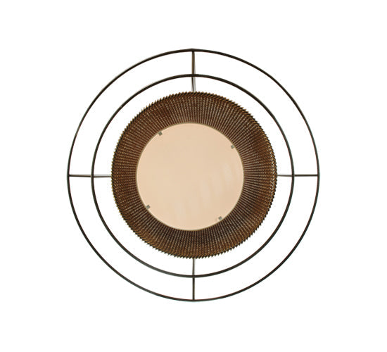 Meyda Lighting Maille 49"W x 150"H 4-Light Timeless Bronze Drum Pendant Light With Gold and Frosted White Idalight Shade