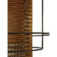 Meyda Lighting Maille 49"W x 150"H 4-Light Timeless Bronze Drum Pendant Light With Gold and Frosted White Idalight Shade