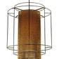 Meyda Lighting Maille 49"W x 150"H 4-Light Timeless Bronze Drum Pendant Light With Gold and Frosted White Idalight Shade