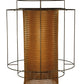 Meyda Lighting Maille 60"W x 128"H 8-Light Timeless Bronze Drum Pendant Light With Gold and Frosted White Idalight Shade