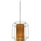 Meyda Lighting Maille 60"W x 128"H 8-Light Timeless Bronze Drum Pendant Light With Gold and Frosted White Idalight Shade