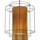 Meyda Lighting Maille 60"W x 128"H 8-Light Timeless Bronze Drum Pendant Light With Gold and Frosted White Idalight Shade