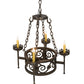 Meyda Lighting Majella 24" 4-Light English Bronze Chandelier With Ivory Faux Candlelight
