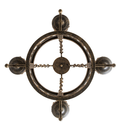 Meyda Lighting Majella 24" 4-Light English Bronze Chandelier With Ivory Faux Candlelight