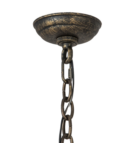 Meyda Lighting Majella 42" 8-Light English Bronze Chandelier With Amber Faux Candlelight