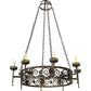 Meyda Lighting Majella 42" 8-Light English Bronze Chandelier With Amber Faux Candlelight