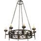 Meyda Lighting Majella 42" 8-Light English Bronze Chandelier With Amber Faux Candlelight