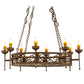 Meyda Lighting Majella 48" 8-Light Gilded Tobacco Chandelier With Amber Faux Candlelight