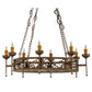 Meyda Lighting Majella 48" 8-Light Gilded Tobacco Chandelier With Amber Faux Candlelight