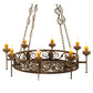 Meyda Lighting Majella 48" 8-Light Gilded Tobacco Chandelier With Amber Faux Candlelight