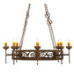 Meyda Lighting Majella 48" 8-Light Gilded Tobacco Chandelier With Amber Faux Candlelight