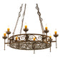 Meyda Lighting Majella 48" 8-Light Gilded Tobacco Chandelier With Amber Faux Candlelight