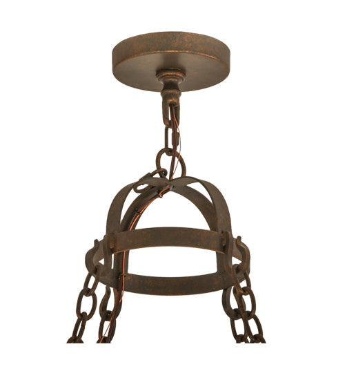 Meyda Lighting Majella 48" 8-Light Gilded Tobacco Chandelier With Amber Faux Candlelight