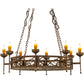 Meyda Lighting Majella 48" 8-Light Gilded Tobacco Chandelier With Amber Faux Candlelight