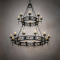 Meyda Lighting Majella 66" 20-Light 2-Tier Antique Iron Gate Chandelier With Amber Faux Candlelight