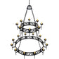 Meyda Lighting Majella 66" 20-Light 2-Tier Antique Iron Gate Chandelier With Amber Faux Candlelight