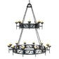 Meyda Lighting Majella 66" 20-Light 2-Tier Antique Iron Gate Chandelier With Amber Faux Candlelight