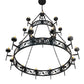 Meyda Lighting Majella 66" 20-Light 2-Tier Antique Iron Gate Chandelier With Amber Faux Candlelight