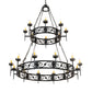 Meyda Lighting Majella 66" 20-Light 2-Tier Antique Iron Gate Chandelier With Amber Faux Candlelight