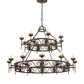 Meyda Lighting Majella 66" 20-Light 2-Tier Classic Rust Chandelier With Ivory Faux Candlelight