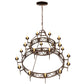 Meyda Lighting Majella 66" 20-Light 2-Tier Classic Rust Chandelier With Ivory Faux Candlelight
