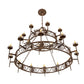 Meyda Lighting Majella 66" 20-Light 2-Tier Classic Rust Chandelier With Ivory Faux Candlelight