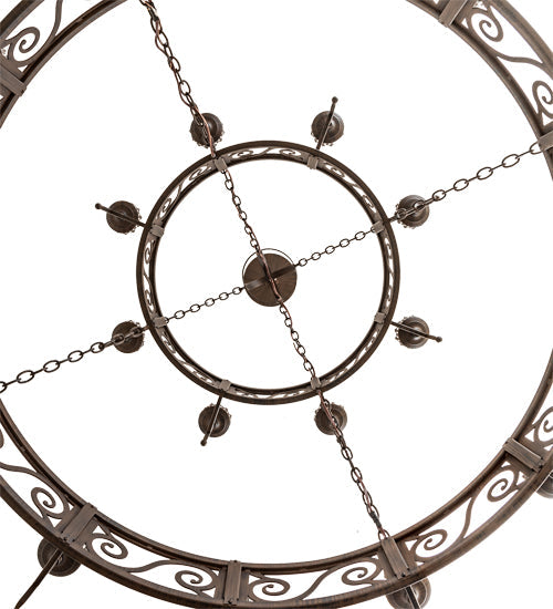 Meyda Lighting Majella 66" 20-Light 2-Tier Classic Rust Chandelier With Ivory Faux Candlelight