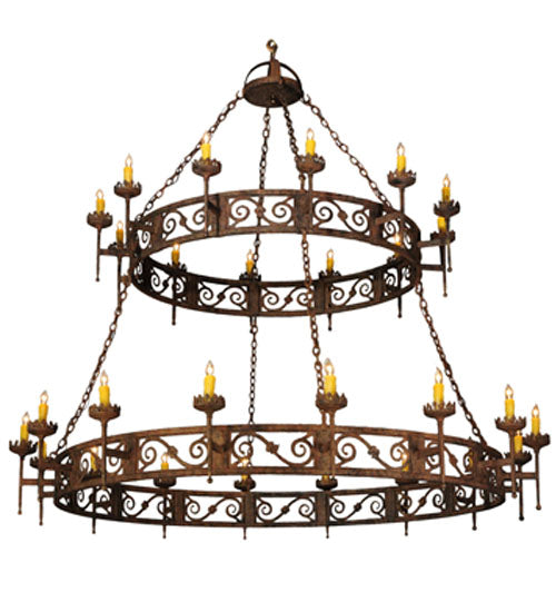 Meyda Lighting Majella 83" 16-Light 2-Tier Gilded Tobacco Chandelier