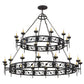 Meyda Lighting Majella 84" 28-Light 2-Tier Antique Iron Gate Chandelier With Amber Faux Candlelight