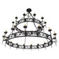 Meyda Lighting Majella 84" 28-Light 2-Tier Antique Iron Gate Chandelier With Amber Faux Candlelight