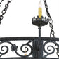 Meyda Lighting Majella 84" 28-Light 2-Tier Antique Iron Gate Chandelier With Amber Faux Candlelight