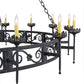 Meyda Lighting Majella 84" 28-Light 2-Tier Antique Iron Gate Chandelier With Amber Faux Candlelight
