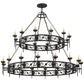 Meyda Lighting Majella 84" 28-Light 2-Tier Antique Iron Gate Chandelier With Amber Faux Candlelight