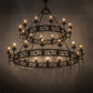 Meyda Lighting Majella 84" 28-Light 2-Tier Coffee Bean Chandelier With Amber Faux Candlelight
