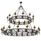 Meyda Lighting Majella 84" 28-Light 2-Tier Coffee Bean Chandelier With Amber Faux Candlelight