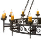 Meyda Lighting Majella 84" 28-Light 2-Tier Coffee Bean Chandelier With Amber Faux Candlelight