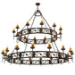 Meyda Lighting Majella 84" 28-Light 2-Tier Coffee Bean Chandelier With Amber Faux Candlelight